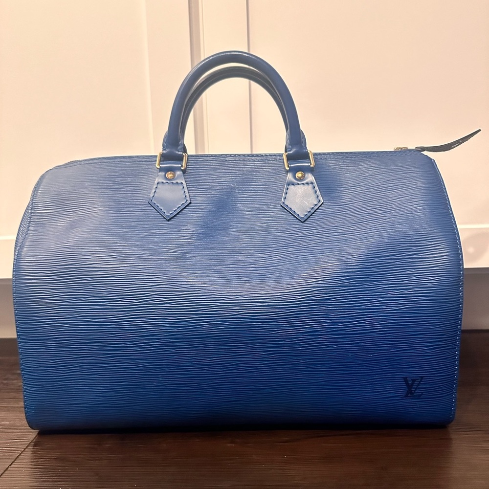 Louis Vuitton Epi 35 Speedy leather Blue Tote - Picture 13 of 13